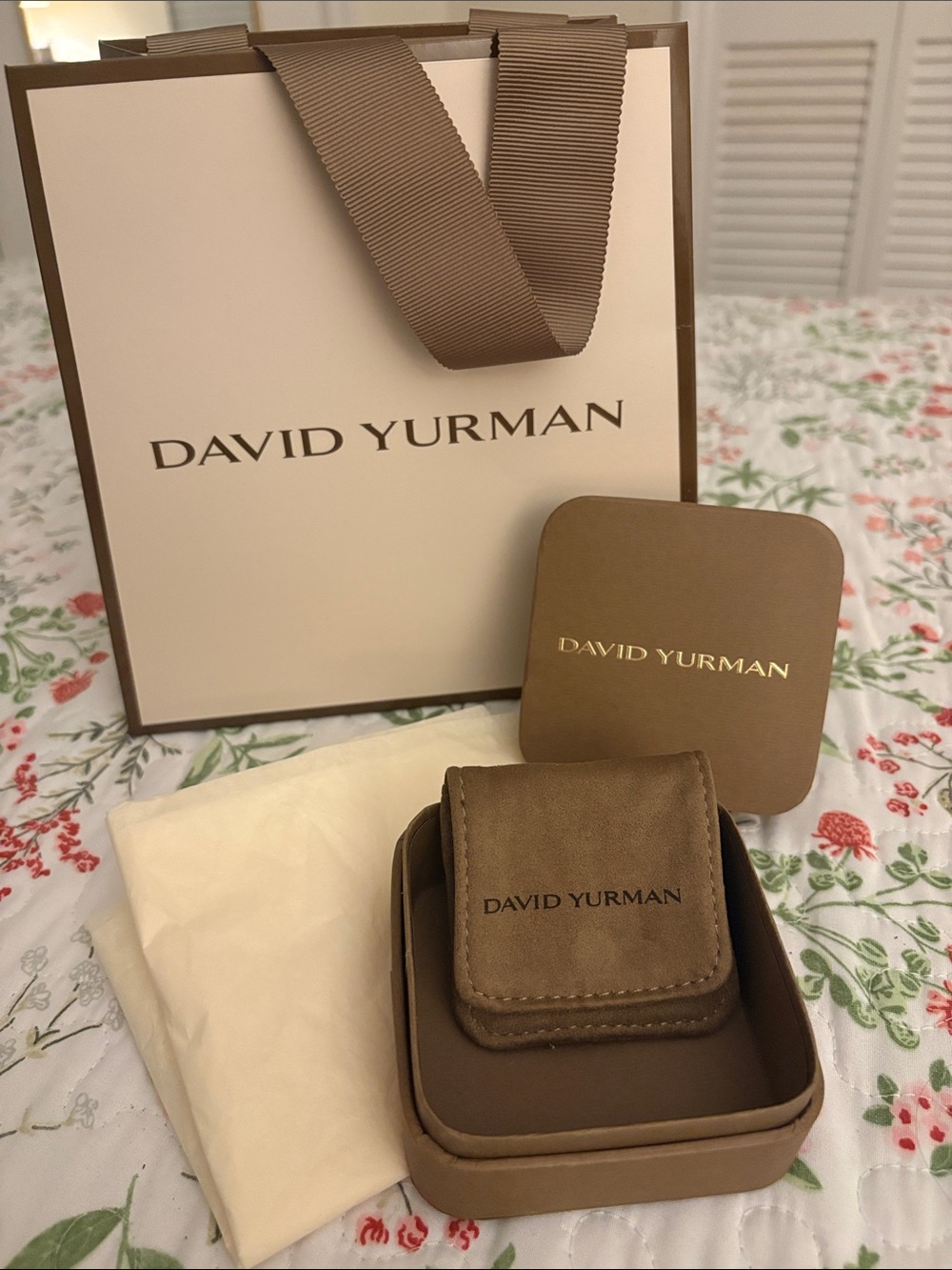 David yurman gift bag,box, jewelry pouch, and tissue paper